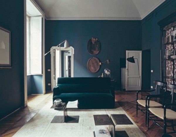 living room blue